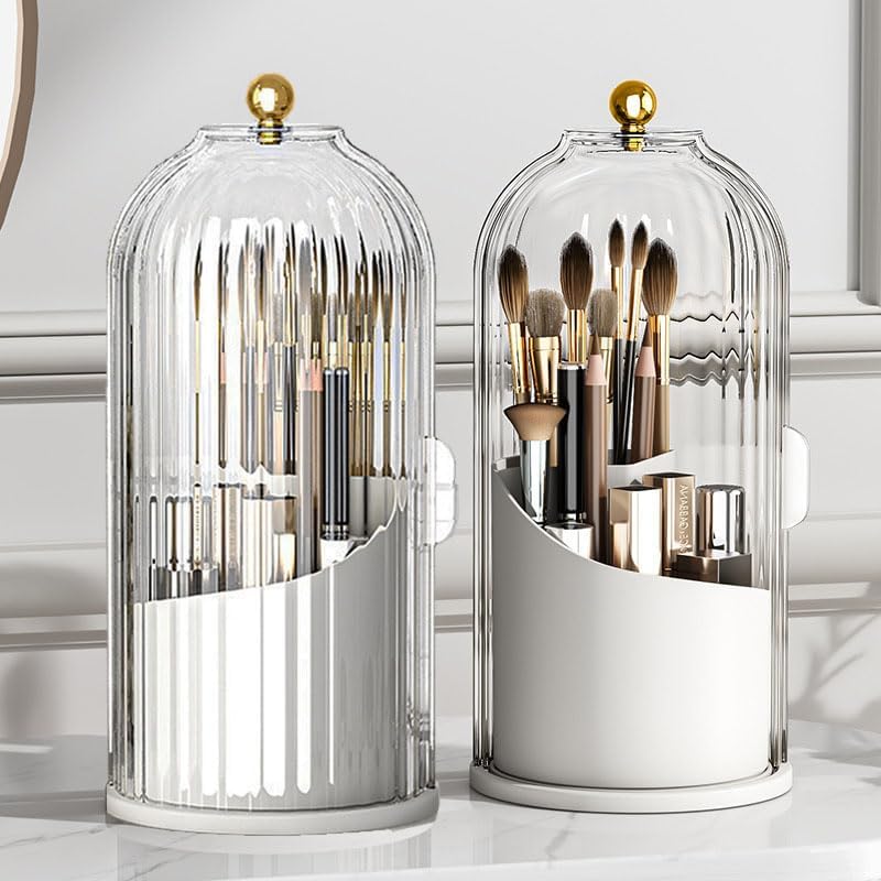 Beauty Makeup Supply - 360-Degree Rotating Makeup Brush Holder with