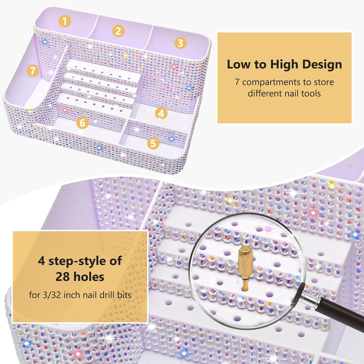 Large Capacity Clear Acrylic M - đánh giá và giá Beauty Makeup Supply