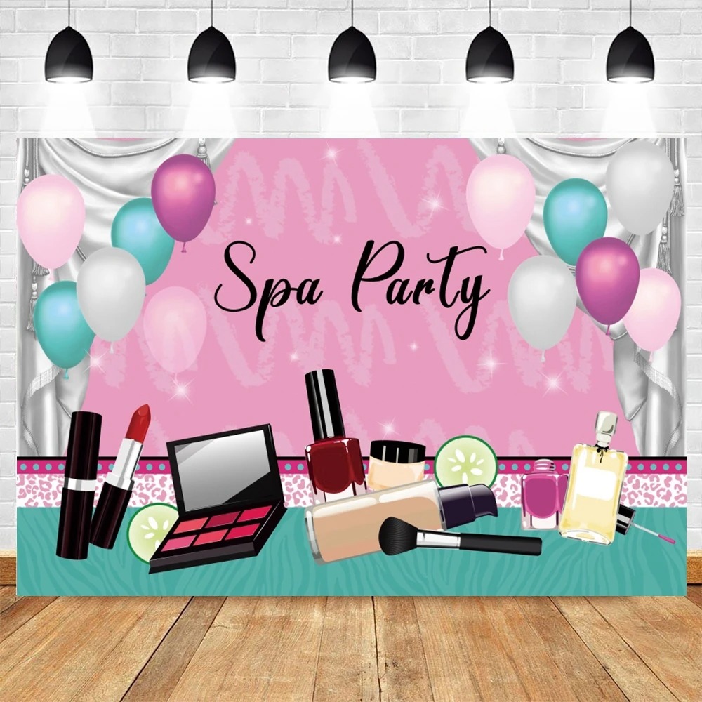 Spa Party Themed Backdrop for  - đánh giá và giá Beauty Makeup Girl Photo