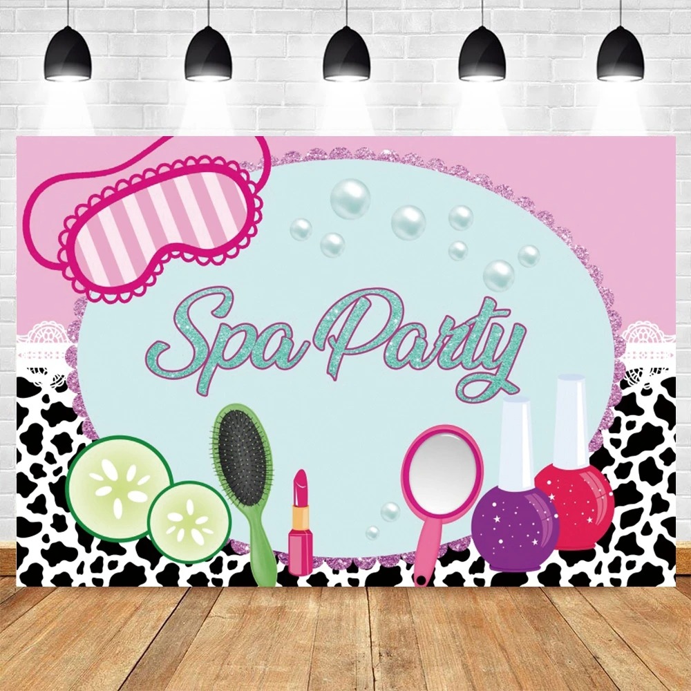 Spa Party Themed Backdrop for  - đánh giá và giá Beauty Makeup Girl Photo