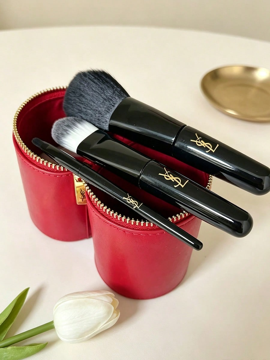 YSL Makeup Brush Set, Red Cyli - đánh giá và giá Ysl Beauty Makeup