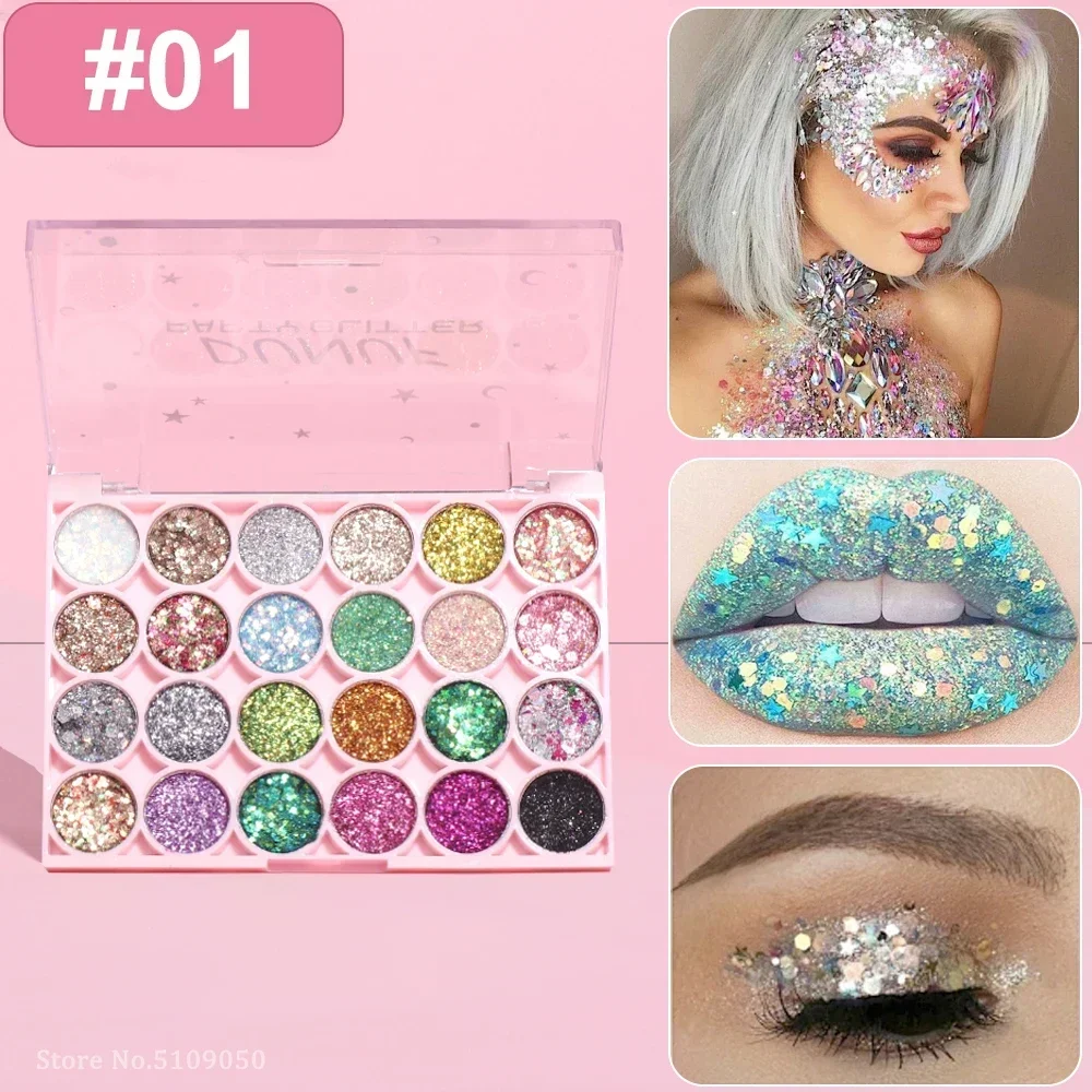 24Colors Body Face Glitter Gel - đánh giá và giá Eyeshadow Glitter Pigment