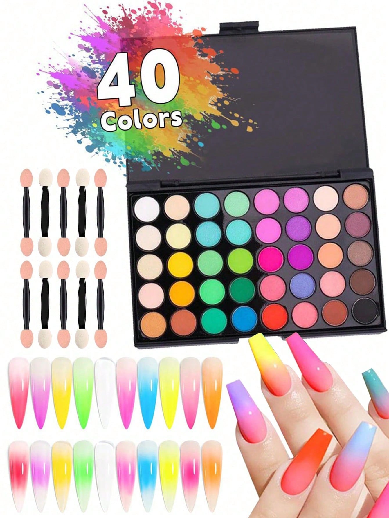 Nail Art Pigment Powder Palett - đánh giá và giá Eyeshadow Glitter Pigment