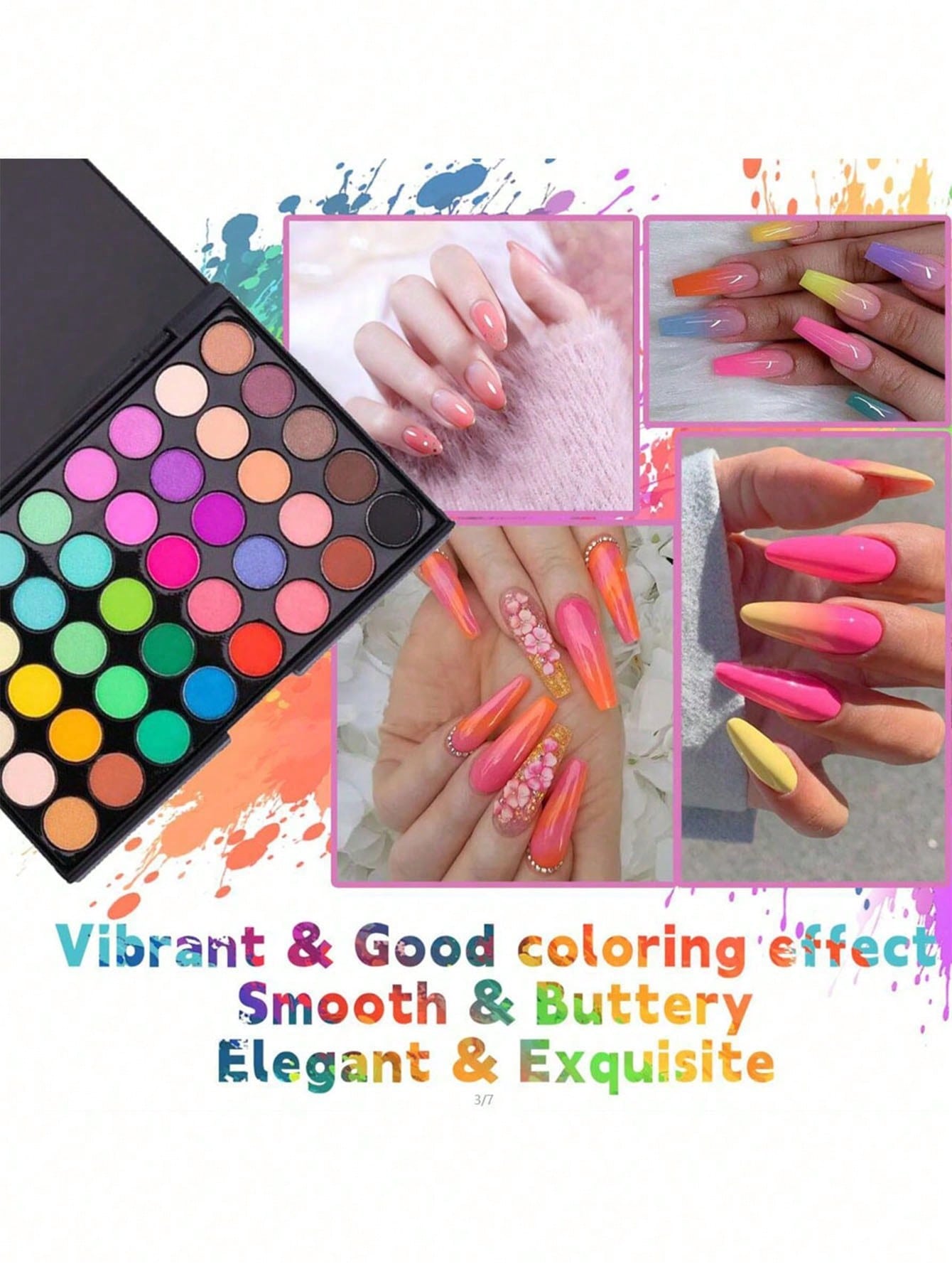 Nail Art Pigment Powder Palett - đánh giá và giá Eyeshadow Glitter Pigment