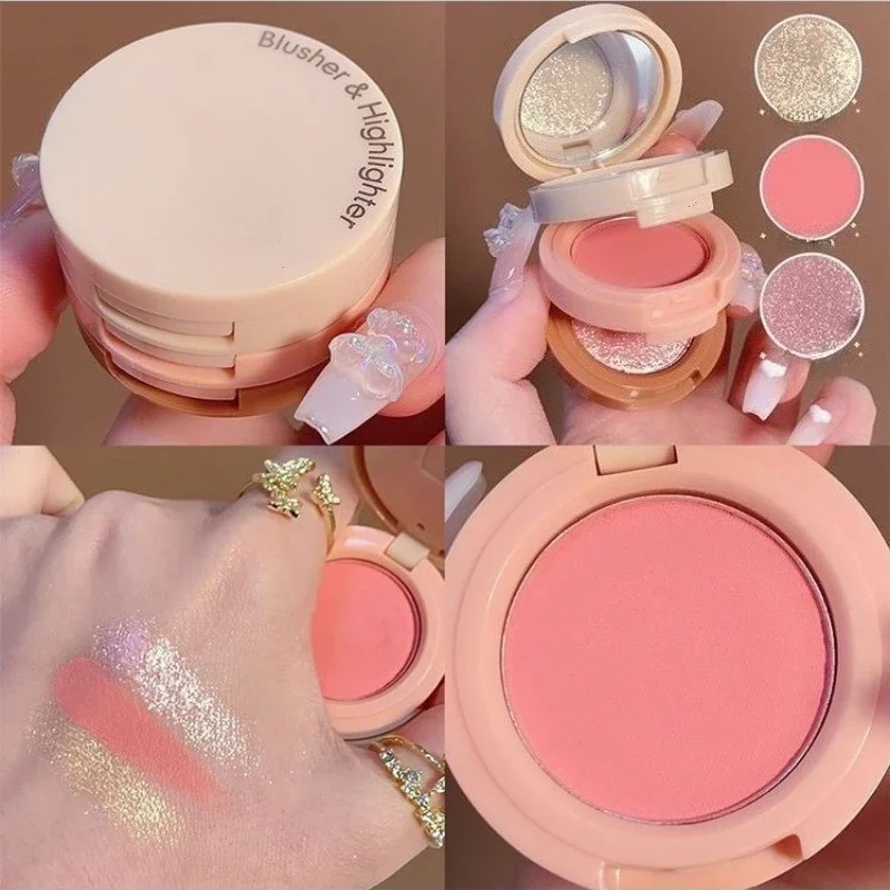 3 in 1 Blush Highlighter Palet - đánh giá và giá Eyeshadow Glitter Pigment